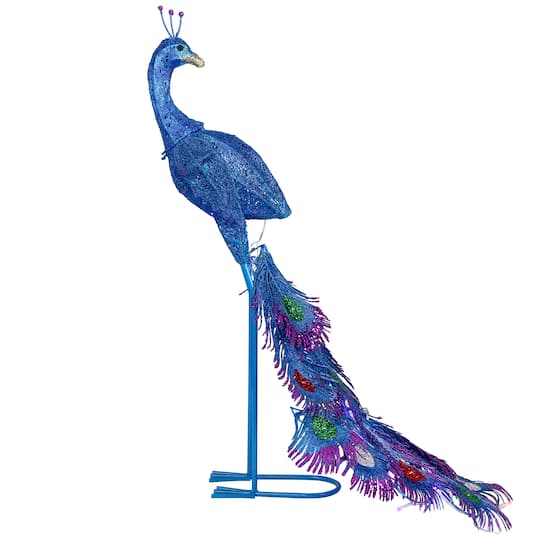 Northlight 36" Led Lighted Glittered Peacock Outdoor Yard Christmas Yard Art, One Size, Purple